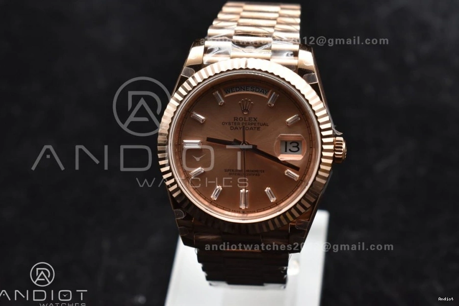 Bracelet President GMF RG 40 DayDate Dial A2836 V2 Crystal Steel On RG 904L Markers Plated 0303